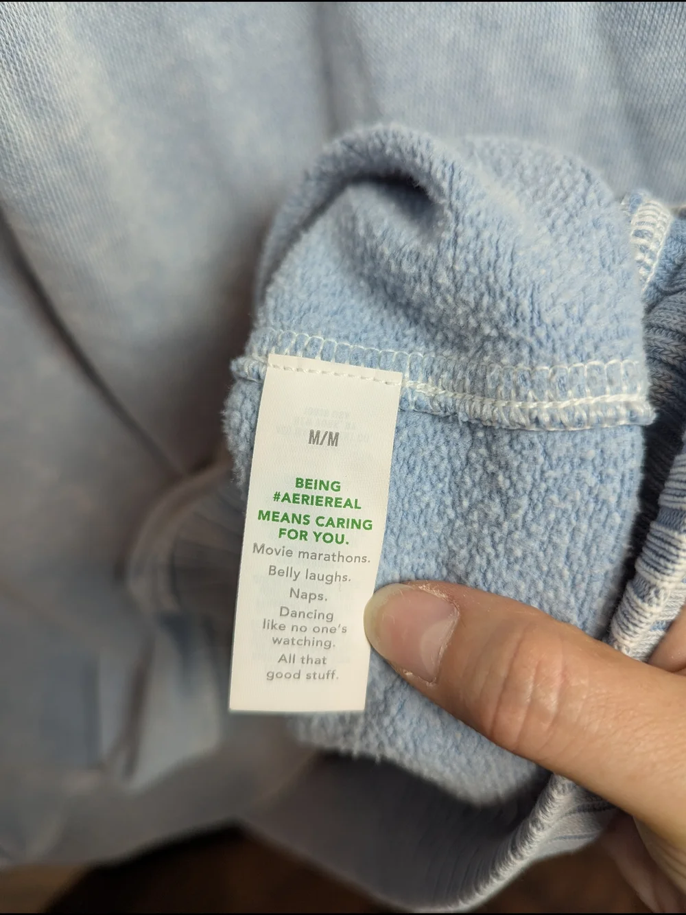 Aerie Women Size M Oversized Icy Blue Getaway Quarter Snap Sweatshirt - Picture 8 of 13